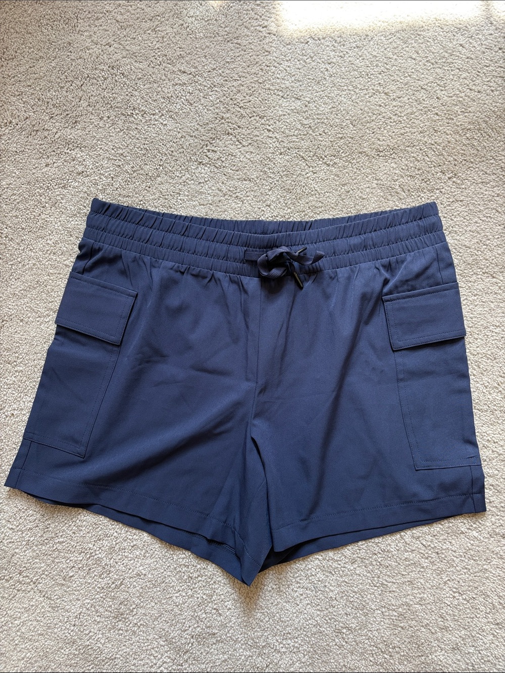 RBX Women's Navy Elastic Waist Cargo Athletic Shorts